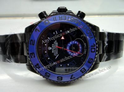 Replica Rolex Yachtmaster II Black Case Blue Ceramic 40mm